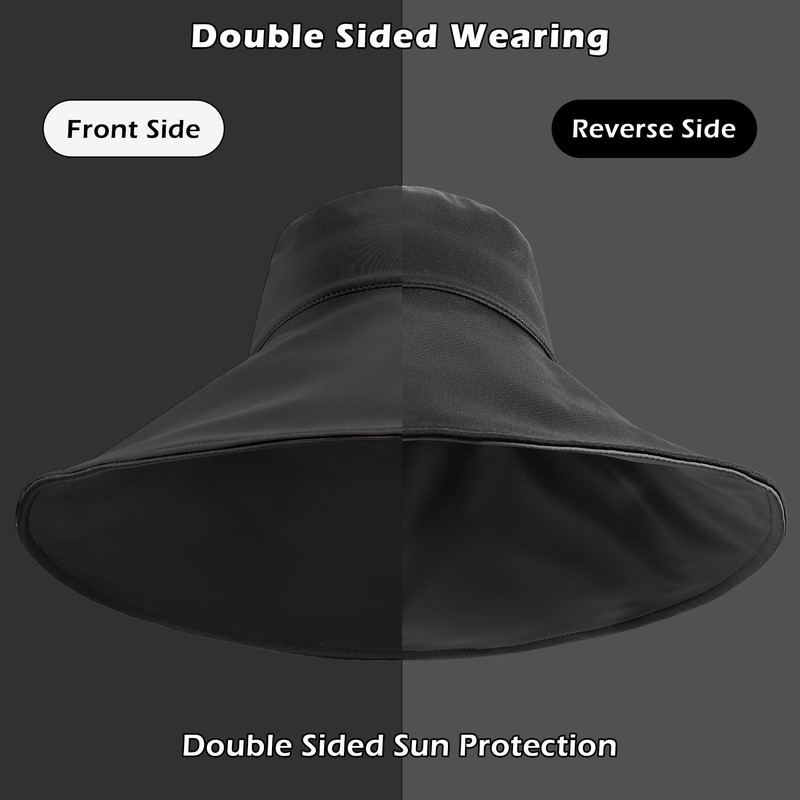 Sukeen Wide Brim Sun Hats for Women Men, Double Sided