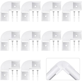 HOMMAND HOMMAND 90 Degrees Corner Connector 10 Pcs, LED Profile Corner Connectors, 90 Degrees LED Channel Corner Connectors for U Shape LED Aluminium Profile, Screws Included