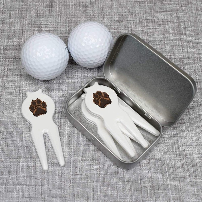 Azeeda 'Pfotenabdruck' Golf Divot Werkzeug Geschenkset (GO00066307)