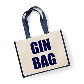 60 Second Makeover Limited Large Jute Bag Gin Bag Navy Blue Bag New Mum