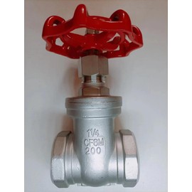 OODEER 1-1/4" DN32 Gate Valve 316 Stainless Steel, 200PSI Industrial Shut Off Valve, ISO9001 & CE0036 Certified - for Plumbing, Marine & Chemical Systems