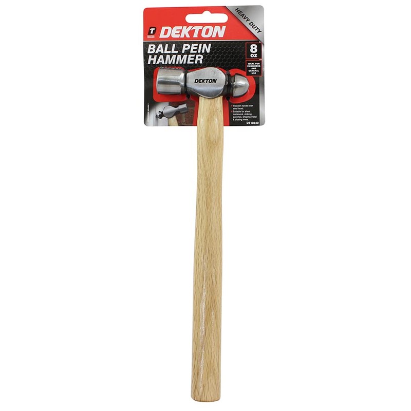 DEKTON 8OZ BALL PEIN HAMMER WOODEN HANDLE