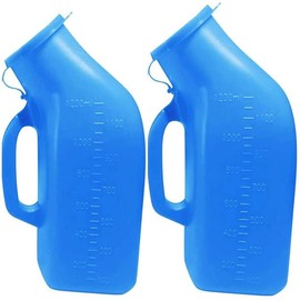 YUMSUM Urinals for Men,YUMSUM Portable Urinal 1200ml/34 Ounce for Hospital Camping Car Travel Home 2 Pack (Blue)