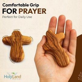 Holy Land Market Gift Package Includes Comfort Cross with Gift Box and Two certificates and Velvet Bag