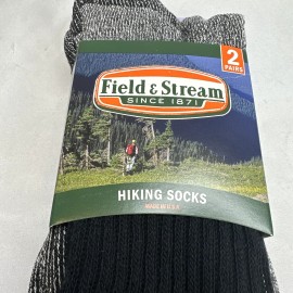 Field & Steam 2 PK Men’s Socks Sz 6-12 Watch Support Comfort Toe Cushioned Black