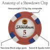 Claysmith Gaming Pack of 50 Showdown Poker Chips, Heavyweight 13.5-Gram