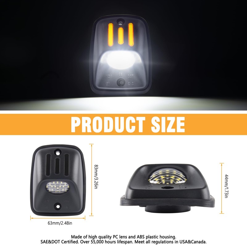 Gempro Amber OLED Neon Tube LED License Plate Light Tag