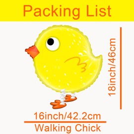 Walking Chicken Balloons|yellow walking chick balloons |walking animal balloons for birthday party Kids birthday Animal Theme Birthday Party Decoration supplies 3pcs