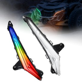 POKIAUTO RGB LED Fang Lights for Can-Am Maverick R MAX X RS 2024+ Accessories, APP Control Signature Lights with Start Animation, Turn Signals, Smart Scenes, Music Sync, Plug & Play, 2PCS