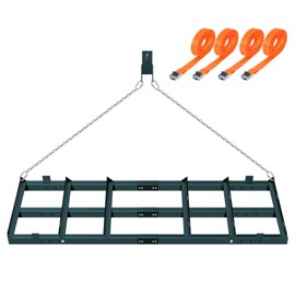 YXJSTO 8FT Drag Harrow Driveway Grader, Driveway Drag with 6 FT Chain, Heavy Duty Power Rake for Gravel, Sand, Lawn, Soil, Hay, ATV, UTV, Mower, Tractor