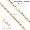 Dazisiny Cadena Oro Torsal 3/4mm Acero Inoxidable Hombre Collar 60cm