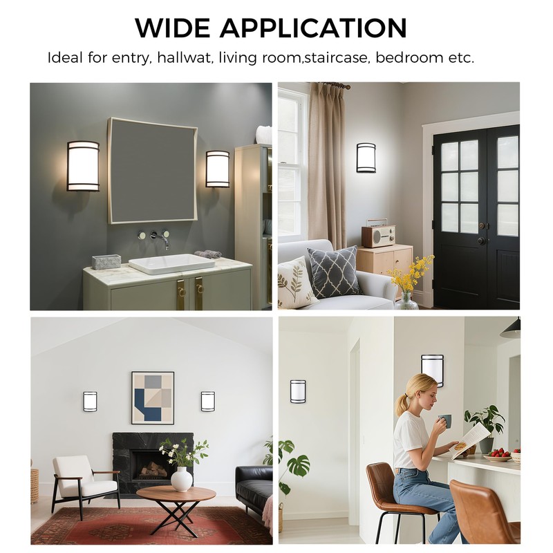 CLOUDY BAY LED 3 Color Wall Sconce,Wall Lighting,3000K/4000K/5000K Color Temperature
