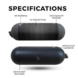 Speaker Skin Compatible with Beats Pill (2024) - Black Wood - Premium 3M Vinyl Protective Wrap Decal Cover - Easy to Apply | Crafted in The USA by MightySkins