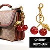 Lmuwecno Luxurious 18K Gold Plated Cherry Bag Charm, Cherry Keychain