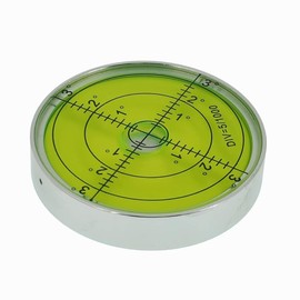 Aluminum alloy high-precision universal horizontal level instrument bubble level tool circle 2.4 inches 60mm (silver（Magnetic Green）)