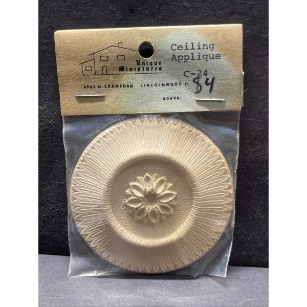 Unique Miniatures Ceiling Appliqué 3” Medallion C-24