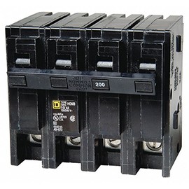 Square D Plug in Circuit Breaker, HOM, Number of Poles 2, 200 Amps, 120/240VAC, Standard