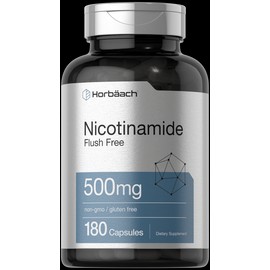 Horbäach Nicotinamide 500mg | 180 Capsules | Non-GMO, Gluten Free | by Horbaach