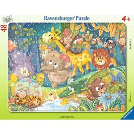Ravensburger Children's Puzzle 05177 "Es regnet!" Frame Puzzle for Children from 4 Years, with 48 Pieces