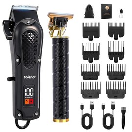 Professional Hair Clipper and Shaver Set, Hair Clippers for Men, T-Shaped Sideburn Trimmers, Cordless Hair Clippers and Shaving Kit