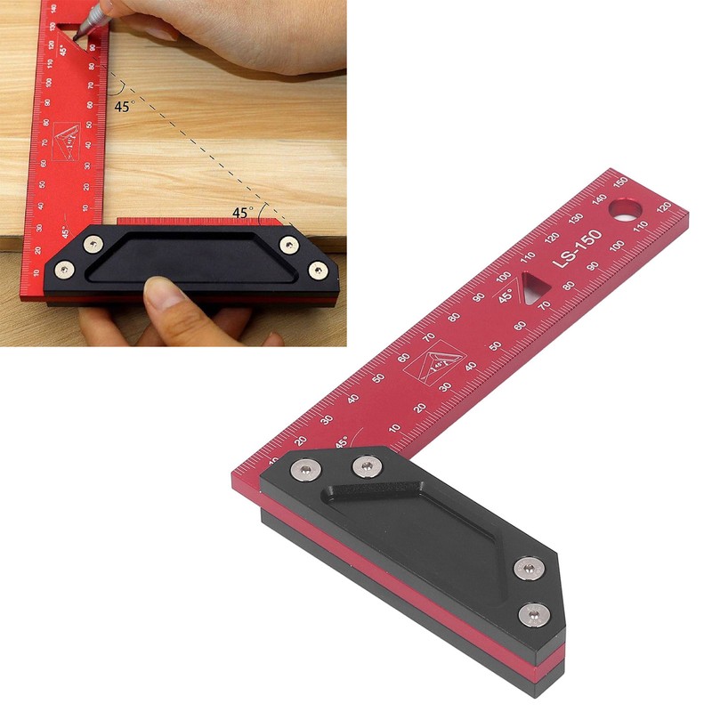 150mm Double 45 Degree Woodworking Angle Ruler L Measurements Ruler