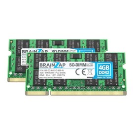 BRAINZAP 8GB (2x 4GB) DDR2 RAM SO-DIMM PC2-6400S 2Rx8 800 MHz 1.8V CL6 Notebook Laptop Memory Module