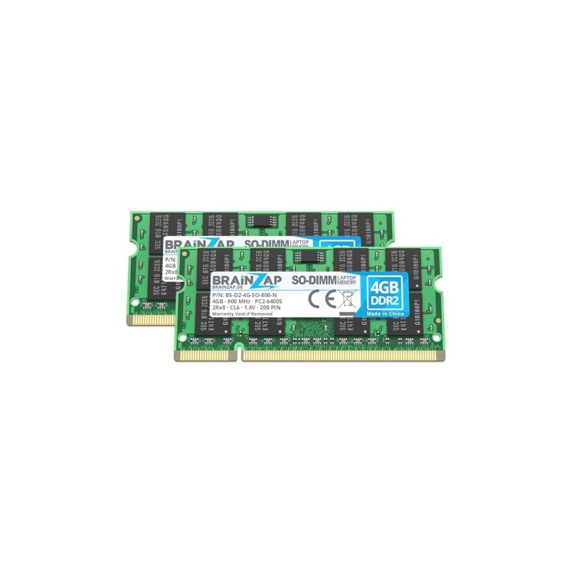 BRAINZAP 8GB (2x 4GB) DDR2 RAM SO-DIMM PC2-6400S 2Rx8 800