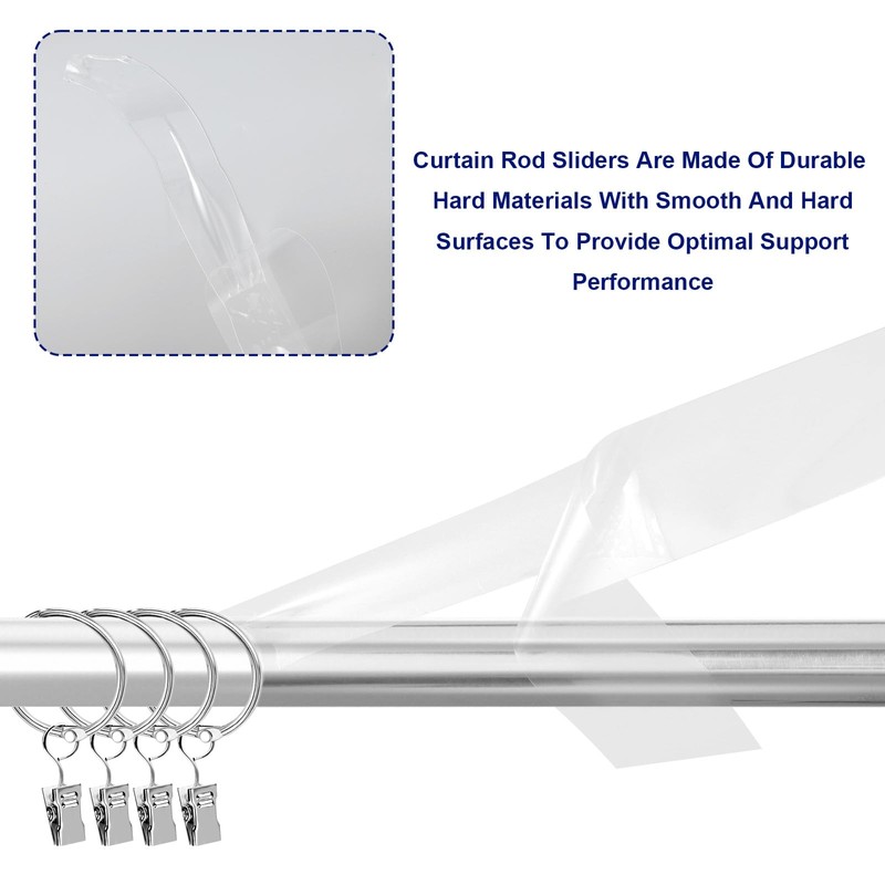 Curtain Rod Slide Smooth Tape, 1IN x 16FT Clear Quiet