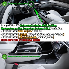 TACOBRO Custom-Fit Center Console Organizer Tray for 2025 Hyundai Tucson – Compatible with Gas Limited, Hybrid and Plug-in Hybrid Models, Fit Shift by Wire Mechanism on The Steeering Column Only