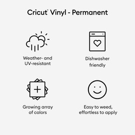 Cricut Premium Permanent Vinyl Roll (12 in x 15 ft), Weather-Resistant, Dishwasher-Safe & Fade-Proof, Compatible w Cricut Cutting Machines, Create Signs, Labels, & Personalize DIY Projects, Light Blue
