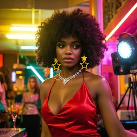 Neon Dress Earrings for Women 80s 90s Retro Party Outfit Rave Costume Glow Accessories Nightclub Fashion