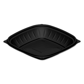 Dart B24SB PresentaBowls Pro Black Square Bowls 24 oz Plastic 63/Bag 4 Bag/Carton