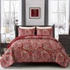 DJY Red Paisley Quilt Set Full Size Boho Quilt Bedspread