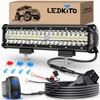LEDKITO 12 inch LED Light Bar Kit with 5 Pin