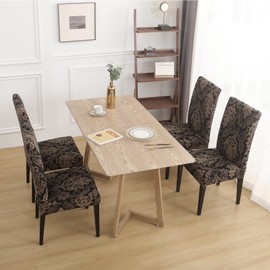 HZDHCLH Chair Covers for Dining Room Set of 4,Stretch Spandex Parsons Chair Slipcover 4 Pack,Washable Anti-dust Chair Seat Cover for Kitchen,Wedding,Party