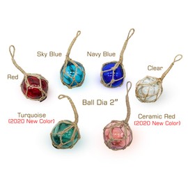 SAILINGSTORY Glass Fishing Float Ornaments for Christmas Tree 2" Glass Fishing Buoy Beach Christmas Ornament Nautical Christmas Ornaments Set of 6 Color Pack