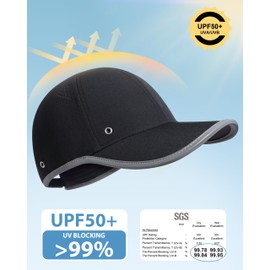 GADIEMKENSD UPF50+ Sport Hat for Men and Women, Quick Dry Running Hat with Reflective, Breathable, Featherlight, Dry Fit Baseball Cap for Tennis Pickleball Workout Gym Golf Black