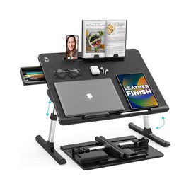 Cooper Desk PRO Adjustable Laptop Table | Portable Bed Desk, Lap Desk, Laptop Stand for Bed, Couch, or Floor - color: Midnight Black, style: Adjustable Lapdesk