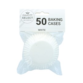 Culpitt Select White Baking Cases, Greaseproof Paper Baking Cups, 50mm Cupcake Cases - Pack of 50