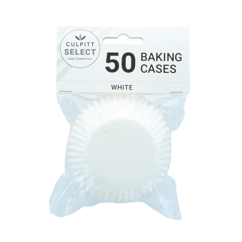 Culpitt Select White Baking Cases, Greaseproof Paper Baking Cups, 50mm