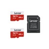 Lexar 64GB Micro SD Card 2 Pack, microSDXC UHS-I Flash