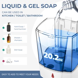 Automatic Soap Dispenser Wall Mount 21oz Liquid Gel Hand Sanitizer Dispenser Commercial Hand Soap Dispenser for Bathroom