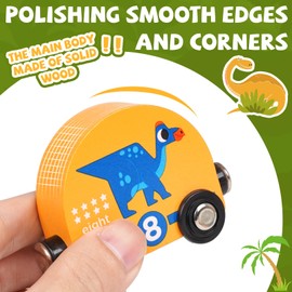 Magnetic Wooden Dinosaur Train Sets for Kids Dinosaur Toys for Toddlers Montessori Preschool Educational Toy for 3 4 5 Year Olds Birthday Gifts for Boys and Girls