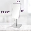 JERDON Rectangular Tabletop Makeup Mirror - 3X Magnification with Nickel