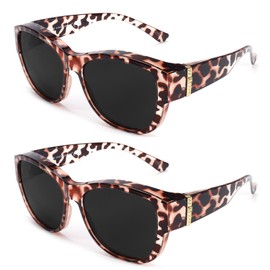 SIPHEW 2PCS Over Glasses Sunglasses Womens Polarised Fit Over Sunglasses for Women Ladies UV400 Protection
