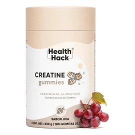 Gomitas de Creatina Monohidratada sabor uva | 180 gomitas | Con L-tirosina, Potasio, Calcio, Magnesio y zinc | Suplemento Alimenticio Vegano, Sin Azúc