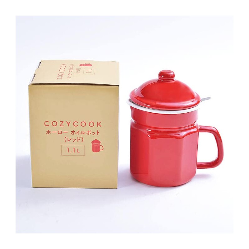 Cozy Cook, Enamel, Hexagon, Oil Pot, 1.1L, Red