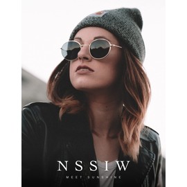 NSSIW Round Sunglasses for Women, Polarized Round Sun glasses with Circle Metal Frame and UV Protection (Gold/Grey+Gold/G15+Gold/Brown)