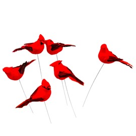 YCHTEWY-12PCS Bird Christmas Ornaments Clip on Cardinals for Trees-3.5 lnch (B)