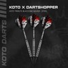 KOTO Tribute Darts 14 G, Black & Silver, Darts Set